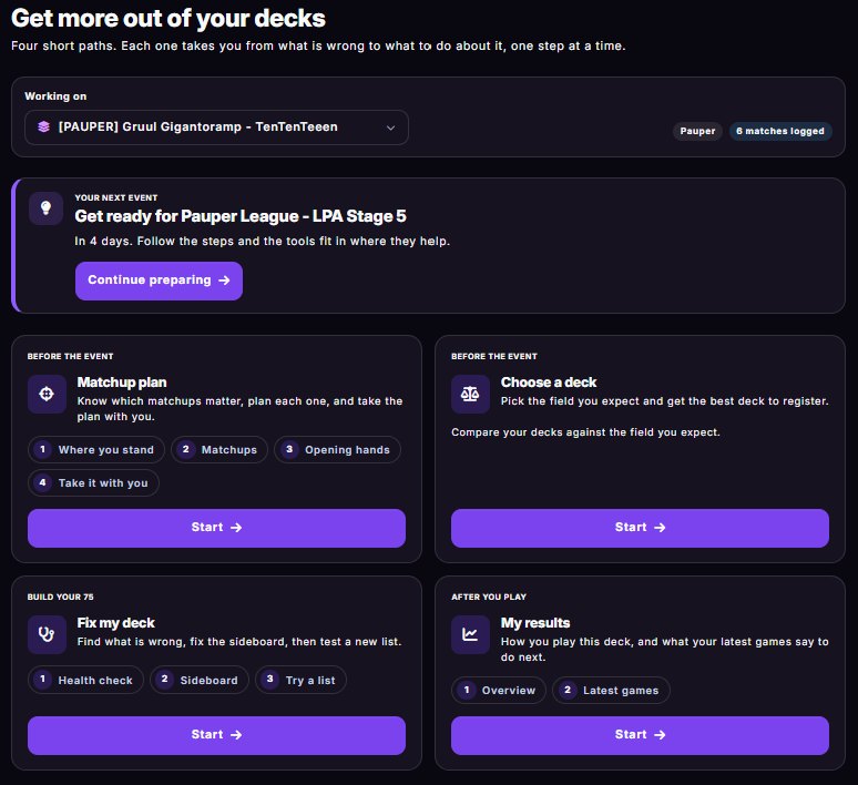 The Tools page with four guided paths